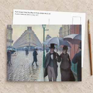 Carte Postale Gustave Caillebotte - Rue de Paris, temps de pluie