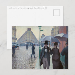 Carte Postale Gustave Caillebotte - Rue de Paris, temps de pluie