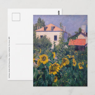 Carte Postale Gustave Caillebotte - Tournesols, Jardin
