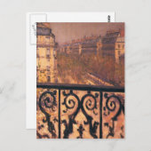 Carte Postale Gustave Caillebotte - Un Balcon à Paris (Devant / Derrière)