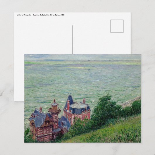 Carte Postale Gustave Caillebotte - Villas à Trouville (Devant / Derrière)