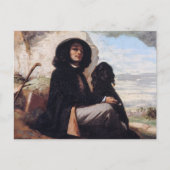 Carte Postale Gustave Courbet - Autoportrait avec un chien noir (Devant)