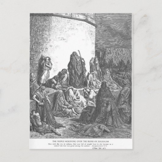 Carte Postale Gustave Dore : Le peuple en deuil (Devant)