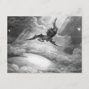 Carte Postale Gustave Dore Satan Du Paradis Perdu Par John Milt