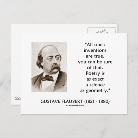 Carte Postale Gustave Flaubert Inventions Véritable Poésie Scien (Devant / Derrière)