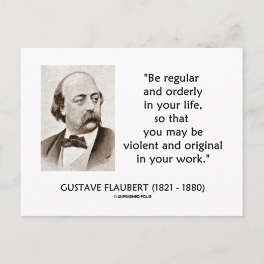 Carte Postale Gustave Flaubert Violent Original Dans Votre Trava (Devant)