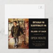 Carte Postale Guy Grad Grunge Photo Open House Invitation (Devant / Derrière)