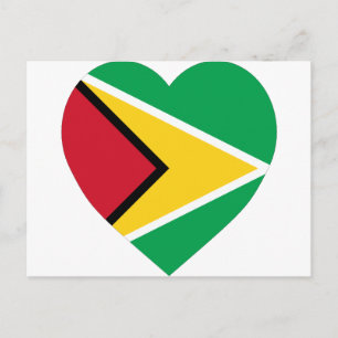 Carte Postale Guyana - Coeur du drapeau