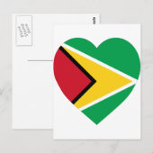 Carte Postale Guyana - Coeur du drapeau (Devant / Derrière)