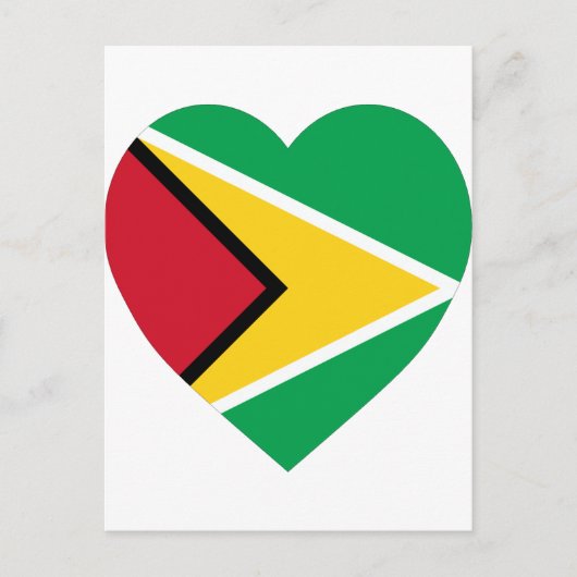 Carte Postale Guyana - Coeur du drapeau (Devant)