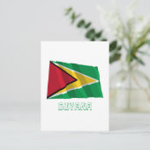 Carte Postale Guyana Waving Drapeau avec nom (Debout devant)