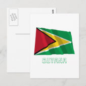 Carte Postale Guyana Waving Drapeau avec nom (Devant / Derrière)