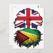 Carte Postale Guyane Guyane Britannique Drapeau des racines de l (Devant / Derrière)