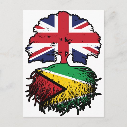 Carte Postale Guyane Guyane Britannique Drapeau des racines de l (Devant)