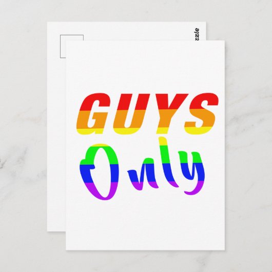 Carte Postale Guys only (Devant / Derrière)