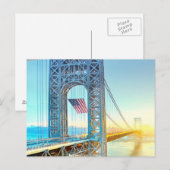 Carte Postale GWB reliant Fort Lee NJ et Manhattan NYPlus (Devant / Derrière)