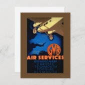Carte Postale GWR Air Services Poster Vintage Europe (Devant / Derrière)