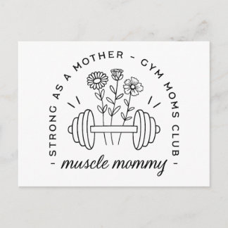 Carte Postale Gym mom muscle mommy mother funny