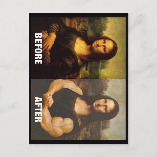 Carte Postale Gym Mona Lisa Avant & Après Funny Fitness