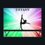 Carte Postale Gymnaste de fille en équilibre sur la flambée arc-<br><div class="desc">Gymnaste de fille en équilibre sur la flambée arc-en-ciel</div>