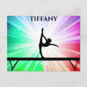 Carte Postale Gymnaste de fille en équilibre sur la flambée arc- (Devant)