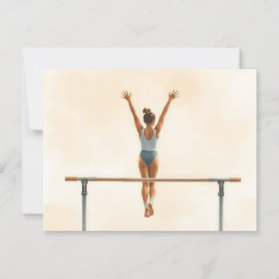 Carte Postale Gymnaste féminine sur le parallèle deux entre Bars