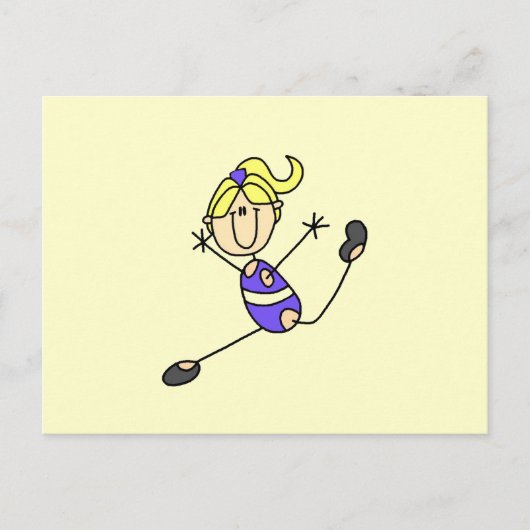 Carte Postale Gymnaste Fille Blonde (Devant)