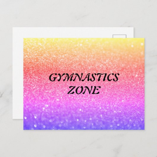 Carte postale Gymnastics Zone Rainbow Sparkle (Devant / Derrière)