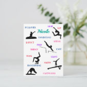 Carte Postale Gymnastique Compétences Typographie (Debout devant)