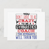 Carte Postale Gymnastique entraîneur amusant Appréciation Cadeau (Devant / Derrière)