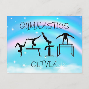 Carte Postale Gymnastique Féminine Tourbillons Arc-en-Ciel