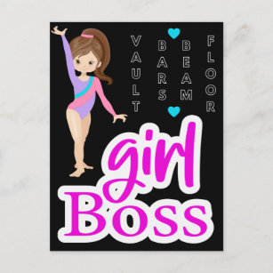 Carte Postale Gymnastique fille Boss