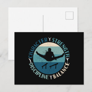 Carte Postale Gymnastique masculine Caractère Force Discipline