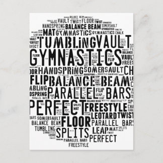 Carte Postale Gymnastique Mot Cloud