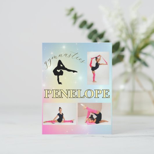 Carte Postale Gymnastique Pastel Arc-en-ciel Gradient 3 Photo Pe (Debout devant)