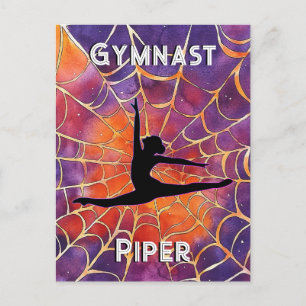 Carte Postale Gymnastique personnalisée Halloween Spiderweb