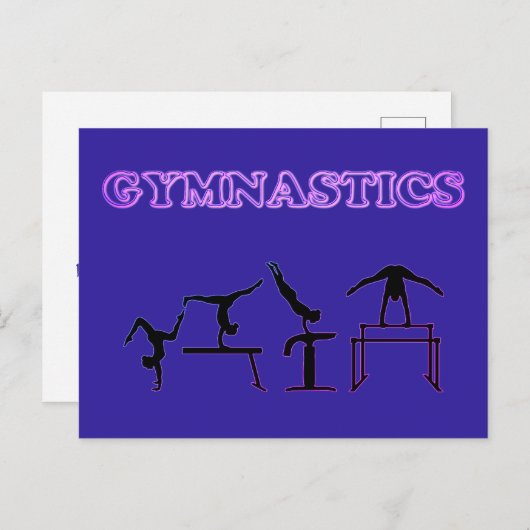 Carte postale Gymnastique pour les filles qui aime (Devant / Derrière)
