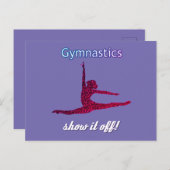 Carte postale Gymnastique pour les filles qui aime (Devant / Derrière)