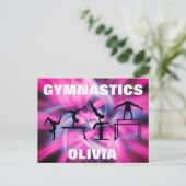 Carte postale Gymnastique rose et violet (Debout devant)