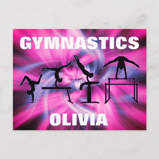 Carte postale Gymnastique rose et violet (Devant)