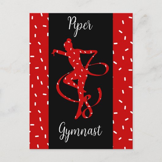 Carte Postale Gymnastique rythmique de Noël Rouge Bonbons Sprink (Devant)