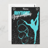 Carte Postale Gymnastique rythmique Ruban et étoiles (Devant / Derrière)