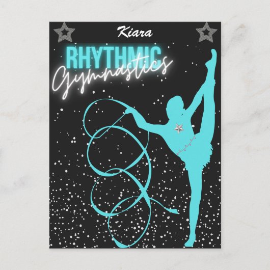 Carte Postale Gymnastique rythmique Ruban et étoiles (Devant)