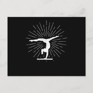 Carte Postale Gymnastique Silhouette Funny Gymnaste Sport