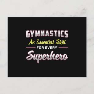 Carte Postale Gymnastique Superhero Acrobat Bars Beam Gymnast