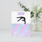 Carte Postale Gymnastique violet Lilac et bébé bleu pastel (Debout devant)