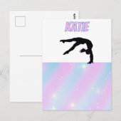 Carte Postale Gymnastique violet Lilac et bébé bleu pastel (Devant / Derrière)