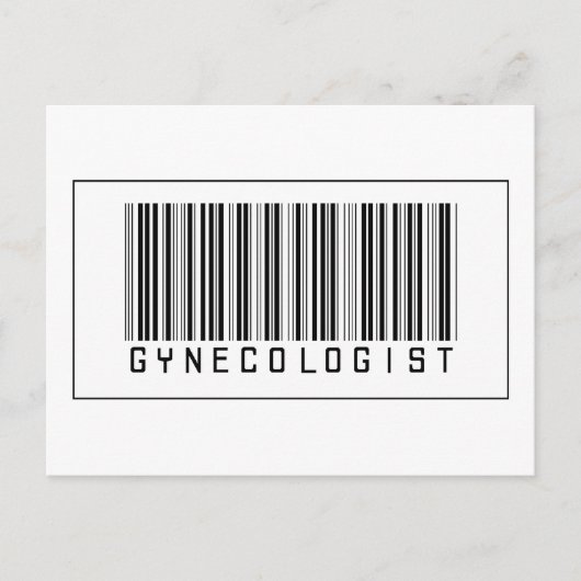 Carte Postale Gynécologue à code barre (Devant)