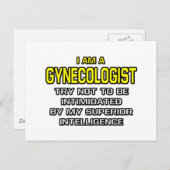 Carte Postale Gynécologue...Intelligence supérieure (Devant / Derrière)