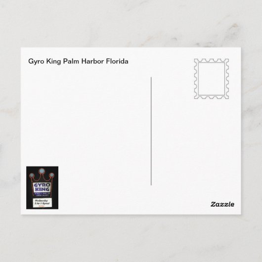 Carte Postale Gyro King Palm Harbour Floride (Dos)